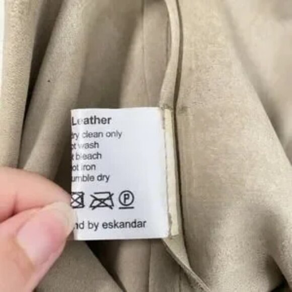 Eskandar Suede Leather Jacket Womens One Size Open Front Kimono England Luxury - Picture 11 of 15